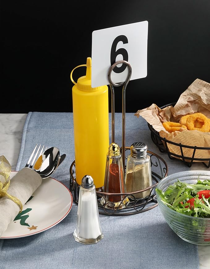 New Star Foodservice 22407 Glass Tower Salt and Pepper Shaker with Stainless Steel Top, 1-Ounce, Set of 12