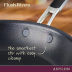 Anolon Smart Stack Hard Anodized Nonstick Frying Pan Set / Skillet Set - 8.5 Inch and 10 Inch, Black