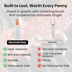 Silicone Pastry Brush, All-in-One Silicone Basting Brush with Sauce Bottle, Heat Resistant BBQ Accessories and Cooking Gadgets, BPA-Free Oil Dispenser for Cooking, Baking, Grilling (Orange)