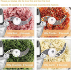 Electric Food Chopper, 5-Cup Food Processor by Homeleader, 1.2L Glass Bowl Grinder for Meat, Vegetables, Fruits and Nuts, Stainless Steel Motor Unit and 4 Sharp Blades, 300W