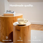 KIVY Cappuccino cups set [4x 8oz] - Thick-walled stoneware cappuccino cup set for latte art - Cappuccino coffee cups - Tazas de cafe - Latte cups - Ceramic latte art cup and saucer set of 4