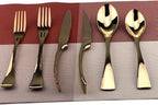 Stainless Steel Mirror Polished Rose Gold Flatware Set , Steak Knife Dinnerware Knife Fork Salad Fork Dessert Spoon 24-piece , Service for 4