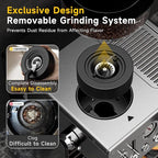 Espresso Machine with Grinder, 20Bar Espresso Machine Stainless Steel, Coffee Machine with Milk Frother for Latte/Cappuccino, Adjustable Temperature, Independent Hot Water & Americano Function