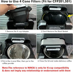 Stainless Steel Reusable Coffee Filter Compatible with Ninja Coffee Maker, 4 Cone Coffee Filters Coffee Basket, Permanent Coffee filters fit for Ninja CFP201 CFP300