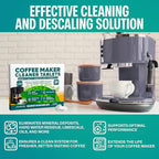 Coffee Maker Cleaner Tablets – Descaling & Cleaning Solution for Coffee Makers, Pot, Espresso Machines – Compatible with Breville, Miele, Keurig, DeLonghi, Nespresso & More – Removes Stains & Oils