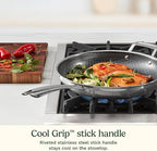 Cuisinart FusionElite+ Nonstick Tri-Ply Stainless Steel Skillet, 12″ Skillet Frying Pan with Helper, PURELYSEAR Ceramic Nonstick Technology, Scratch Proof, Cool Grip Handles, Dishwasher Safe