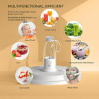 Portable Blender, Personal Smoothie Maker with 6 Blades, Rechargeable Mini Juicer Cup, 17 oz with Travel Lid for Outdoors, Camping, Office, Kitchen (Black)