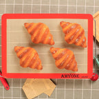 AMYONE Silicone Baking Mat for Jelly Roll Pan, Non-Stick Silicone Baking Sheet Liners Compatible with Nordic Ware Naturals Jelly Roll Pans, 2 Pcs Food Grade Baking Mats for 10 x 15-inch Swiss Roll Pan