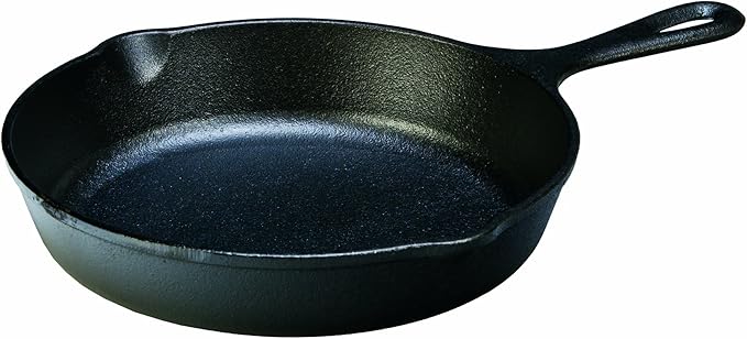 Lodge 9 Inch Cast Iron Pre-Seasoned Skillet – Signature Teardrop Handle - Use in the Oven, on the Stove, on the Grill, or Over a Campfire, Black
