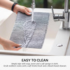 LEXMORE PVC Woven Placemats 8 PCS Wipeable Indoor/Outdoor Table Mats Washable Vinyl Place Mat for Dining Table, Set of 8-Gray