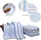 SYDR Premium Kitchen Towel (18”x 28”, 6 Pack), Cotton Kitchen Hand Towel, One Side Terry Dish Towel, Highly Absorbent Set with Hanging Loop, Sky Blue