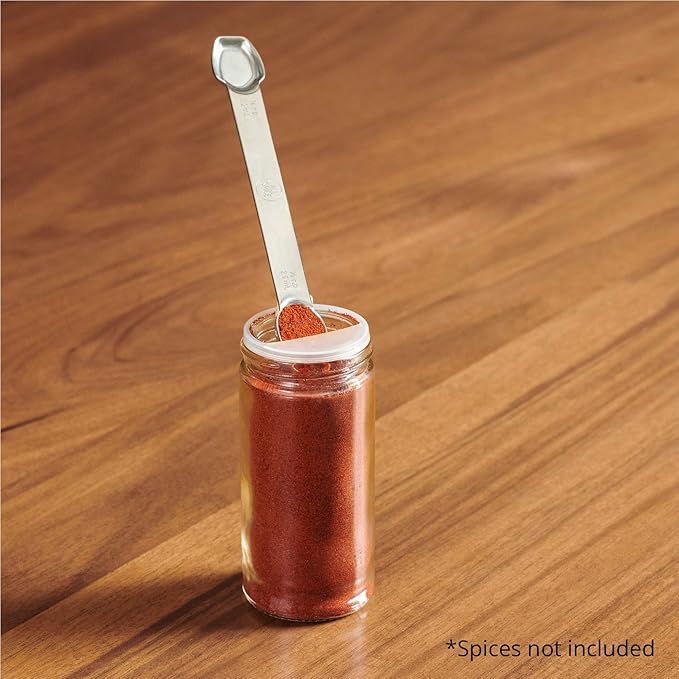 AllSpice Stainless Steel Double Sided Measuring Spoon- 1/2 Teaspoon and 1/4 Teaspoon