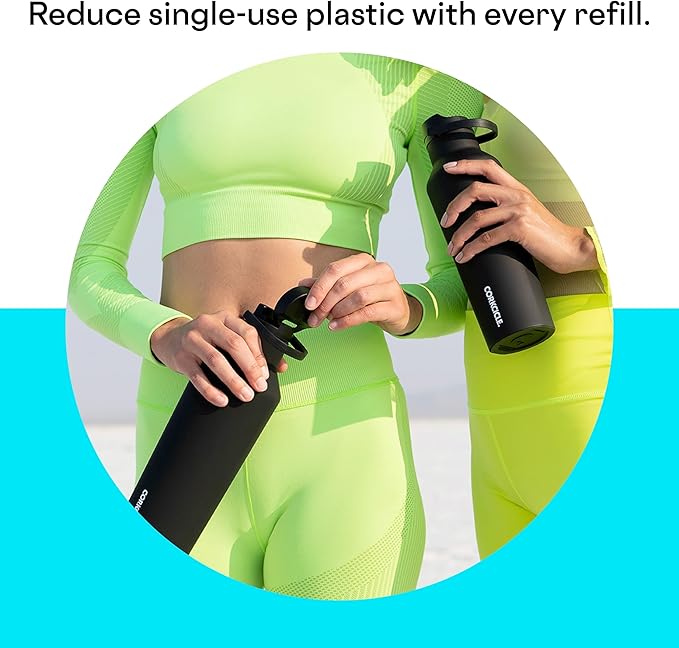 Corkcicle Sport Canteen - Keeps Drinks Cold 25 Hours - Stainless Steel Water Bottle - Triple-Insulated - Spill-Proof - Summer Drinkware Gift - Keeps Drinks Ice Cold - 20 oz - Capri Blue