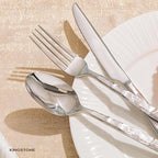 KINGSTONE Silverware Set, 40-Piece 18/10 Stainless Steel Brushed Handle Flatware Cutlery Set, for Kitchen, Home, Party, Wedding Gift, Rust Resistant and Dishwasher Safe