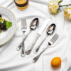 20-piece Silverware Set for 4, 18/10 Stainless Steel Flatware Set, Fine Silverware Set, Serving Utensil Sets, Finely Polished and Dishwasher Safe, Royaok