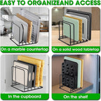 5-Tier Dish Rack & Cutting Board Organizer – 5-Tier Metal Rack for Cutting Boards, Bakeware, Trays – Space-Saving Kitchen Storage, Rust-Resistant Dish Organizer for Cabinets, Countertops & Pantry