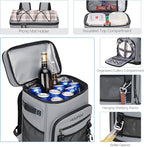 Large Waterproof Insulated Cooler Backpack for Men & Women, Leak Proof Cooler Backpack for Camping, Beach, Fishing, Picnic, Travel, Outdoor, 30L, 48Cans