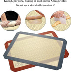 Baking Sheet with Silicone Mat Set of 4, Stainless Steel Cookie Sheet Baking Pan Tray with Silicone Mat, Non Toxic & Heavy Duty & Easy Clean - Size of 16 inch