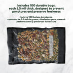 Vacuum Seal Bags 8" x 12" (100 Count) 5.5 Mil (Black and Clear) - BPA Free Commerical Grade Food Saver for Storage, Sous Vide, and Meal Prep Sealer Bag