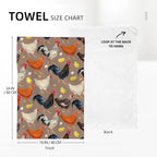 Rooster Chicken Dish Towels Set of 2, Absorbent Vintage Decorative Kitchen Towels dishcloths, Retro Kitchen Baking Bar Bathroom Decor Drying Cloth