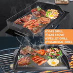 Universal Cast Iron Flat Top Griddle for Gas/Stove/Electric/Charcoal Grill,23" X 16 BBQ Griddle Insert for Weber Camp Chef Nexgrill StoveTop Griddle,Tailgating Nonstick Coating Cooking Skillet Pan,1PC