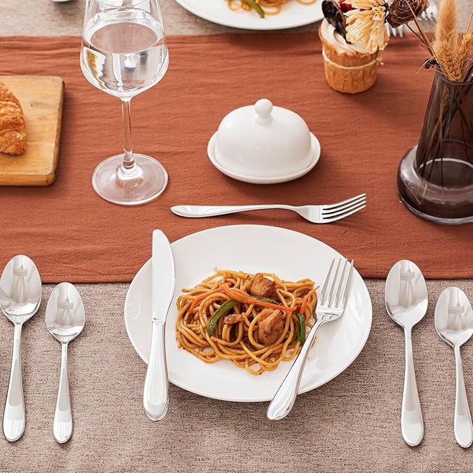 KINGSTONE 20-Piece Silverware Set for 4,18/10 Premium Stainless Steel Flatware Set, for Home, Restaurant, Wedding and Party Use, Mirror-Polished Cutlery Set, Dishwasher Safe.