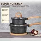 JEETEE 2.5 Quart Sauce Pan with Lid, Non Stick Small Pot with Coating, Masterclass Cookware Sauce Pot for Cooking, PFOA/PFOS Free