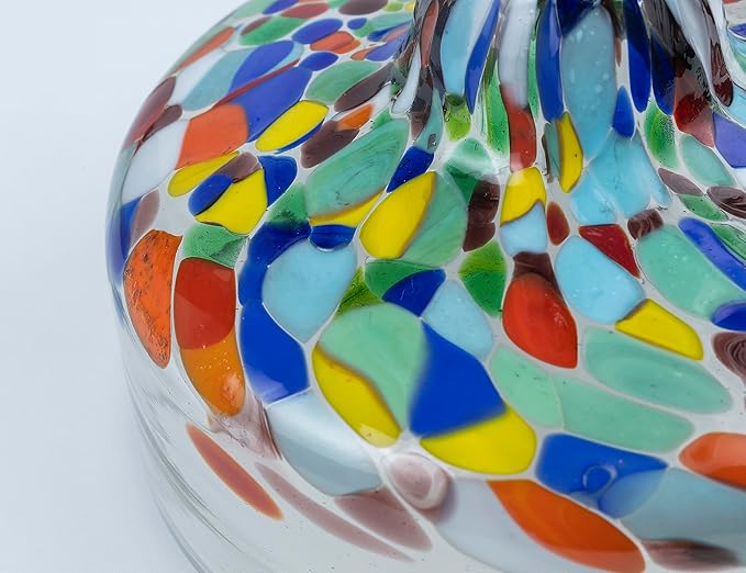 16 oz Hand Blown Mexican Margarita Glasses Set of 2 - Confetti