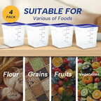 4 Pack 18 Quart Food Storage Containers with Lids, Polycarbonate Square Commercial Food Containers, NSF, Clear, New Version