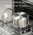 KOCH SYSTEME CS Triply Stainless Steel Pot 6 Quart, Nonstick Hybird 18/10 Stainless Steel Stock Pot with Lid, Nonstick Cooking Pots with Honeycomb Interior, Compatible with All Cooktops, Oven Safe