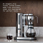 aarke Coffee Maker - Electric 10 Cup / 42 fl oz Drip Brewer with Automatic Drip-Stop, Glass Carafe, Brews Full Pot in Under 6 Minutes, SCA certified, Stainless Steel