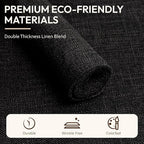 Blue Forest Placemats Set of 6, Dual-Layered Thickened Faux Linen Cloth Place Mats Heat Resistant Machine Washable Wrinkle Free Table Mats Indoor/Outdoor (Black)