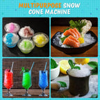 Snow Cone Machine Shaved Ice, 500LB/H Commercial Ice Crusher Shaved Ice Machine Fluffy, 300W Industrial Commercial Big Ice Shaving Machine for Snow Cones for Home Party