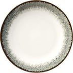 Sango Novelle 16-Piece Casual Moss Porcelain Dinnerware Set – Service for 4, Plates, Bowls & Mugs, Brown & Green Reactive Glaze, Microwave & Dishwasher Safe, for Everyday Dining & Entertainment