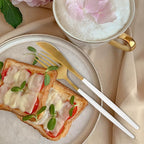 Gold Silverware Set for 8, MIKIWAY Matte Gold With White Handle Flatware Set, 40 Pieces Stainless Steel Cutlery Tableware Set, Kitchen Utensils Set Include Spoons And Forks Set, Dishwasher Safe