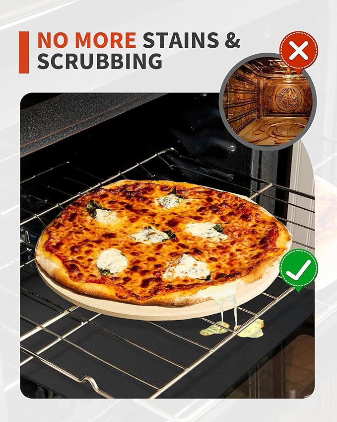 Oven Liners for Bottom of Oven - 4 Pack Large Heavy Duty Oven Mats, 17"x 25" Reusable Matt Liner for Electric, Gas, Toaster Ovens & Grills, BPA & PFOA Free, Kitchen Essentials, Black