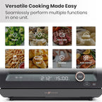 7-in-1 Steam Convection Oven Countertop with Air Fry, Bake, Sous Vide, Ferment, Built-in Recipes | Anti-Scalding, Self Clean, Food-grade Stainless Steel Cavity & Accessories | 1500W (Black)