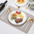 Matte White Gold Silverware Set,30 Piece Stainless Steel Modern Flatware Set,Brushed Cutlery Set Service for 6,Satin Finish Utensils Set,Home Kitchen and Restaurant,Dishwasher Safe