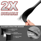 Anaeat 4 Piece Silicone Spatula Set - Seamless One-Pieces Design - Non Stick Rubber Spatulas Kitchen Scraper for Baking, Cooking, Scraping & Mixing, Heat Resistant & BPA Free & Dishwasher Safe (Black)