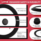 Tempered Glass Lid Set of 2 - Universal Lids with Heat Resistant Silicone Rim for Pots, Pans and Skillets - Pan Cover Replacement Lids Fit 6.5", 7", 8" and 9.5", 10", 11" Diameter Cookware