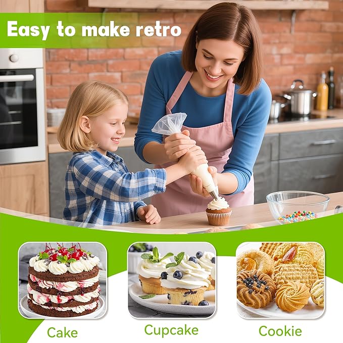 9PCS Large Piping Tips Set, Stainless Steel Cake Decorating Tips, Pastry Cake Decorating Tips Baking Tools for Baking Cupcakes, Cake Decorating