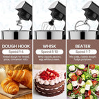 Stand Mixer, 5.5 Quart, 10 Speed Tilt-Head Food Mixer, Kitchen Electric Mixer with SS Bowl, Copper Motor, Beater, Dough Hook, SS Egg Whisk (300W Black)