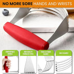 Spring Chef Red XL Size Dough Blender Tool For Baking, Heavy Duty Pastry Blender Tool for Easy Mixing, Stainless Steel Pastry Cutter with Sharp Blades, Dishwasher Safe Dough Mixer