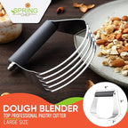 Spring Chef Large Gray Dough Blender For Baking, Heavy Duty Dough Cutter Tool, Stainless Steel Manual Pastry Cutter Tool with Sharp Blades, Dishwasher Safe Pastry Blender for Easy Mixing