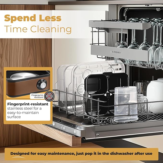 Annie & Mia Design Electric Egg Cooker, Stainless Steel 8 Egg Capacity egg boiler, 500W, Hard, Medium, Soft Boiled Egg Poacher, egg steamer, Multi-function, Knob Auto Shut-Off Function (Gold)