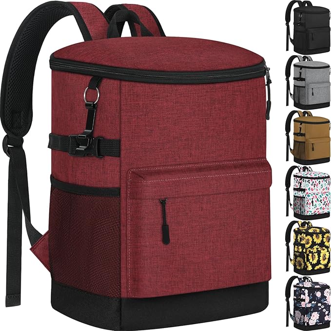 Cooler Backpack 33 Cans Backpack Coolers Insulated Leak Proof Soft Beach Cooler Bag for Men Women Ice Chest Backpack Camping Hiking Picnic Travel Cooler Lunch Backpack