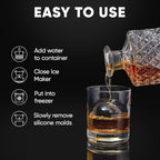 Berlinzo Premium Clear Ice Ball Maker Mold - Large 2.4-Inch Crystal Clear Ice Balls for Whiskey, Cocktails, and Bourbon - Easy-to-Remove Ice Sphere Mold - (Ice Storage Bag Not Included)