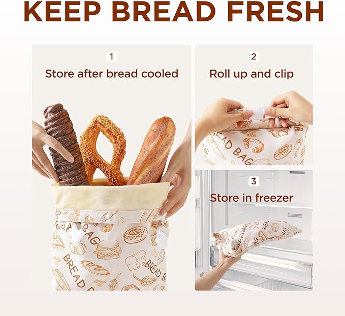 2 Packs Reusable Beeswax Bread Bags for Homemade Sourdough Bread - Extra Large and Easy to Clean Cotton Storage Bag-Keep Loaf Fresh for Days, 17x13 Inch