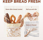 2 Packs Reusable Beeswax Bread Bags for Homemade Sourdough Bread - Extra Large and Easy to Clean Cotton Storage Bag-Keep Loaf Fresh for Days, 17x13 Inch