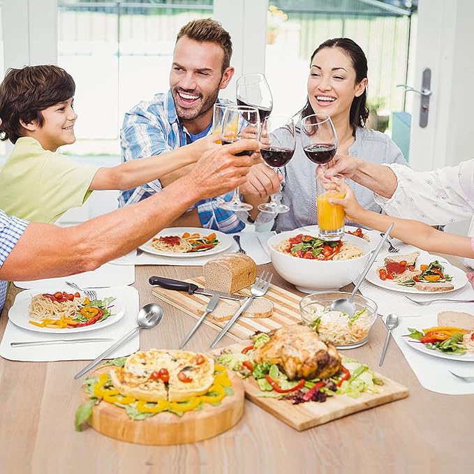 Matte Serving Silverware Set, 5-Piece Round Shared Utensils Set of Stainless Steel, Hostess Flatware Serving Set, Satin Finish, Dishwasher Safe